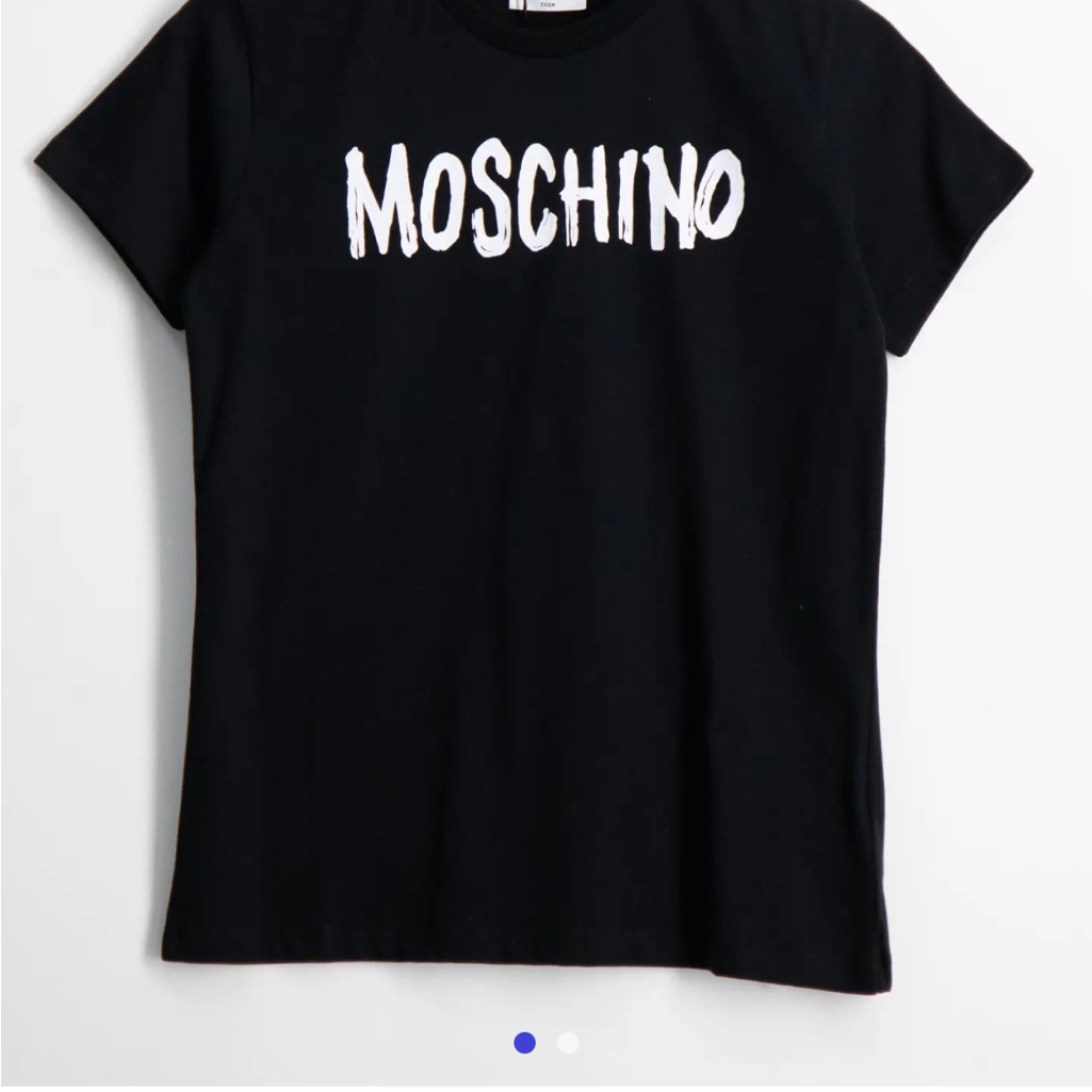Moschino Black Tee With White Logo Print